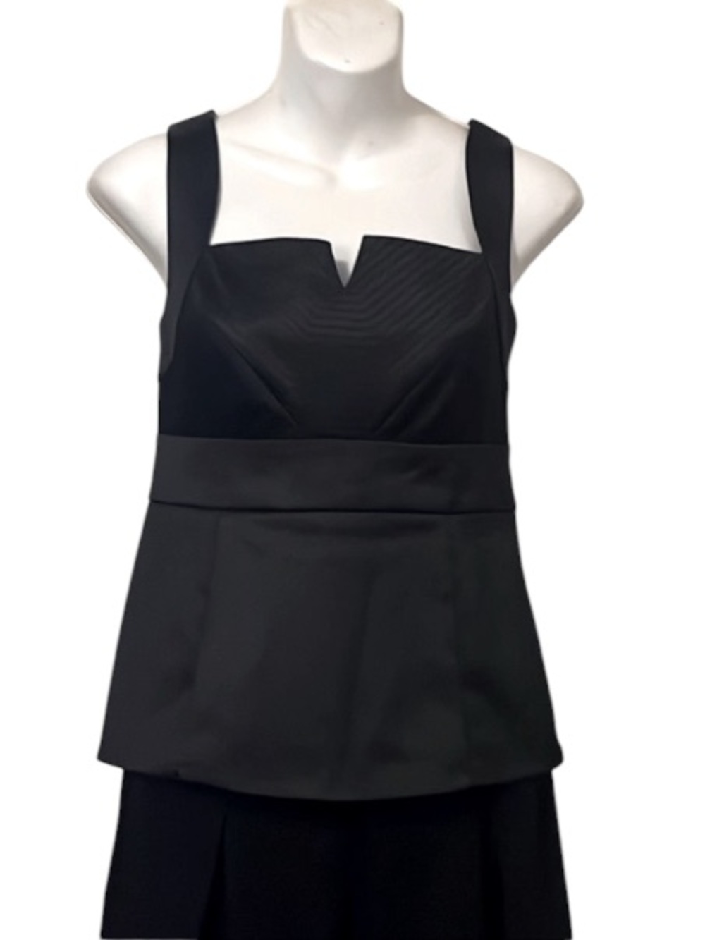 White House Black Market Women’s Sleeveless Black Satin Square Neck Tank Top 4